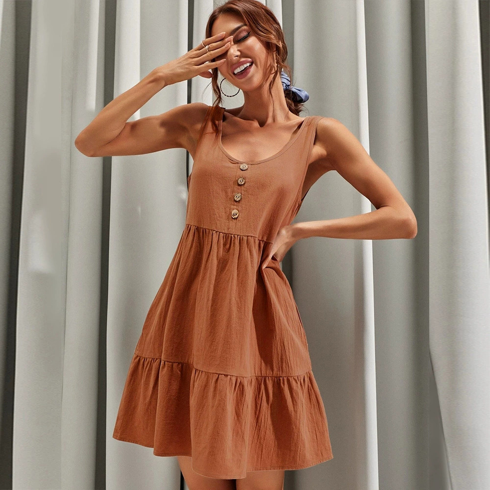 ZARA Summer A-Line Sleeveless Dress with Collar